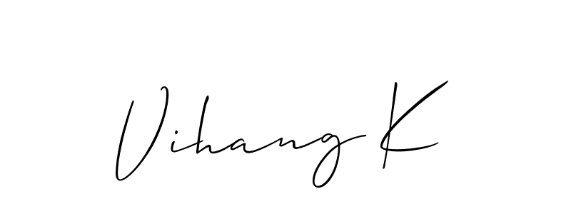 Vihang K stylish signature style. Best Handwritten Sign (Allison_Script) for my name. Handwritten Signature Collection Ideas for my name Vihang K. Vihang K signature style 2 images and pictures png