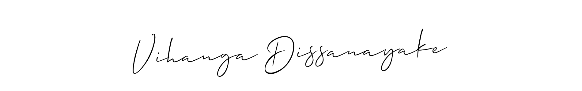 Use a signature maker to create a handwritten signature online. With this signature software, you can design (Allison_Script) your own signature for name Vihanga Dissanayake. Vihanga Dissanayake signature style 2 images and pictures png