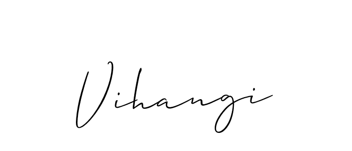 The best way (Allison_Script) to make a short signature is to pick only two or three words in your name. The name Vihangi include a total of six letters. For converting this name. Vihangi signature style 2 images and pictures png