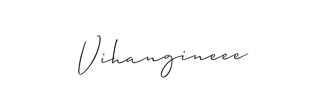 You can use this online signature creator to create a handwritten signature for the name Vihangineee. This is the best online autograph maker. Vihangineee signature style 2 images and pictures png