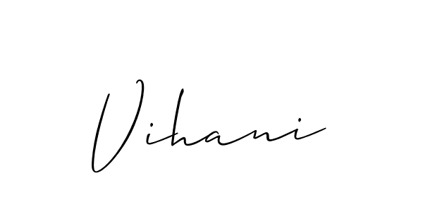 Make a beautiful signature design for name Vihani. With this signature (Allison_Script) style, you can create a handwritten signature for free. Vihani signature style 2 images and pictures png