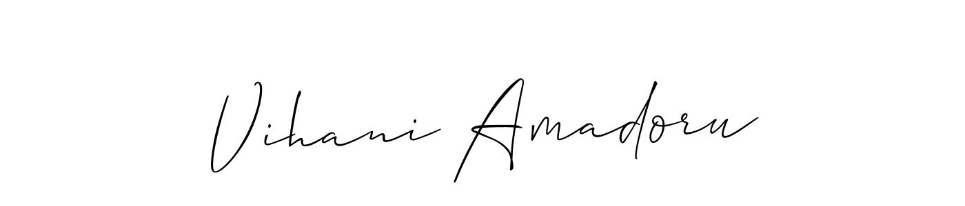 Also You can easily find your signature by using the search form. We will create Vihani Amadoru name handwritten signature images for you free of cost using Allison_Script sign style. Vihani Amadoru signature style 2 images and pictures png