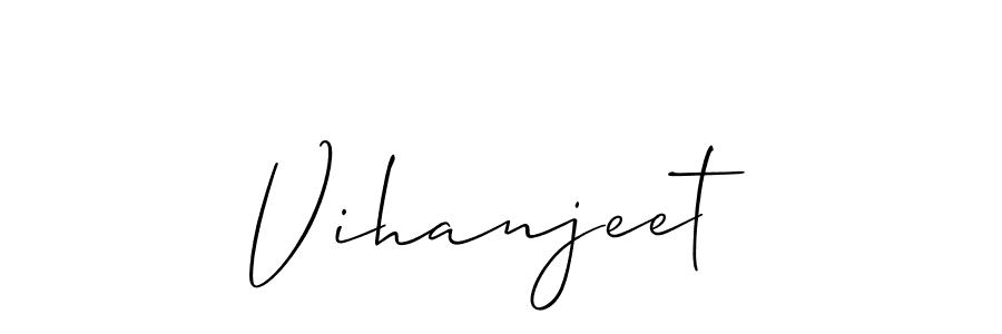 Make a beautiful signature design for name Vihanjeet. With this signature (Allison_Script) style, you can create a handwritten signature for free. Vihanjeet signature style 2 images and pictures png