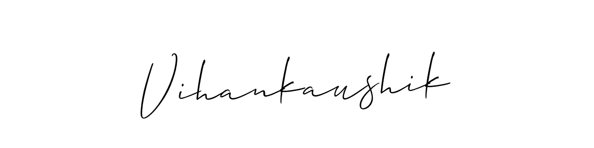 Vihankaushik stylish signature style. Best Handwritten Sign (Allison_Script) for my name. Handwritten Signature Collection Ideas for my name Vihankaushik. Vihankaushik signature style 2 images and pictures png