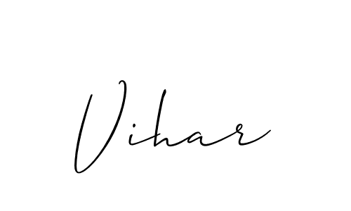 if you are searching for the best signature style for your name Vihar. so please give up your signature search. here we have designed multiple signature styles  using Allison_Script. Vihar signature style 2 images and pictures png