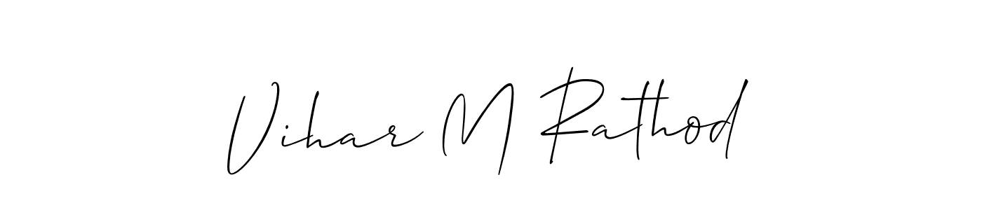 Use a signature maker to create a handwritten signature online. With this signature software, you can design (Allison_Script) your own signature for name Vihar M Rathod. Vihar M Rathod signature style 2 images and pictures png