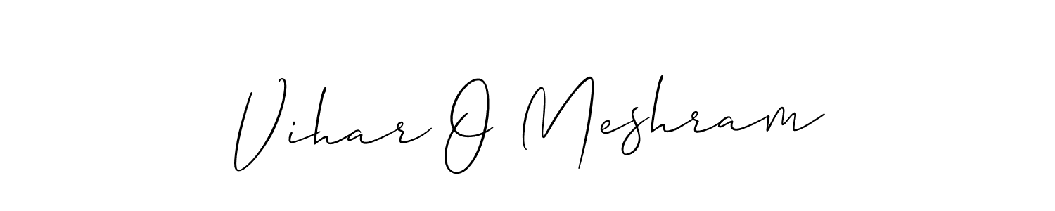 Use a signature maker to create a handwritten signature online. With this signature software, you can design (Allison_Script) your own signature for name Vihar O Meshram. Vihar O Meshram signature style 2 images and pictures png