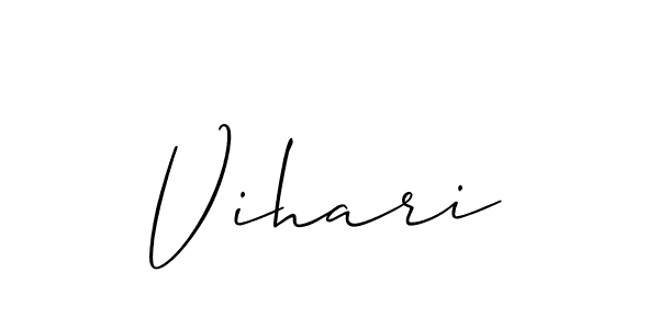 How to Draw Vihari signature style? Allison_Script is a latest design signature styles for name Vihari. Vihari signature style 2 images and pictures png