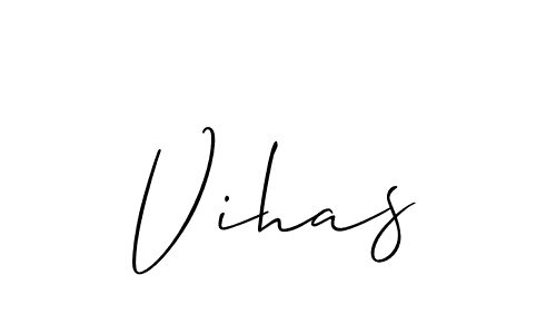 Use a signature maker to create a handwritten signature online. With this signature software, you can design (Allison_Script) your own signature for name Vihas. Vihas signature style 2 images and pictures png