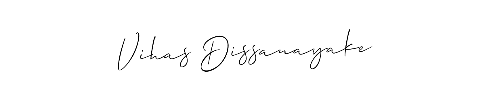 if you are searching for the best signature style for your name Vihas Dissanayake. so please give up your signature search. here we have designed multiple signature styles  using Allison_Script. Vihas Dissanayake signature style 2 images and pictures png