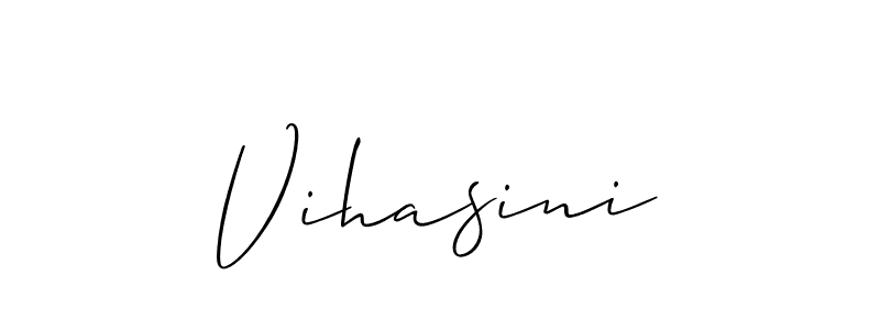 Allison_Script is a professional signature style that is perfect for those who want to add a touch of class to their signature. It is also a great choice for those who want to make their signature more unique. Get Vihasini name to fancy signature for free. Vihasini signature style 2 images and pictures png