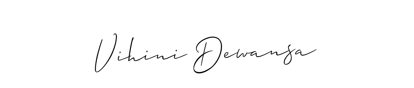 Create a beautiful signature design for name Vihini Dewansa. With this signature (Allison_Script) fonts, you can make a handwritten signature for free. Vihini Dewansa signature style 2 images and pictures png