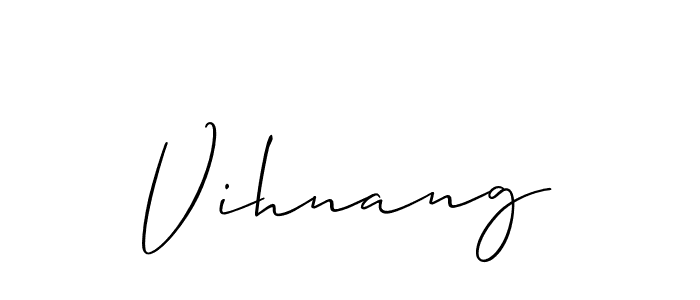 Design your own signature with our free online signature maker. With this signature software, you can create a handwritten (Allison_Script) signature for name Vihnang. Vihnang signature style 2 images and pictures png