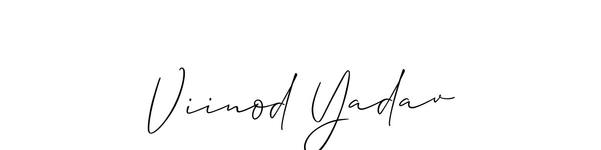Create a beautiful signature design for name Viinod Yadav. With this signature (Allison_Script) fonts, you can make a handwritten signature for free. Viinod Yadav signature style 2 images and pictures png