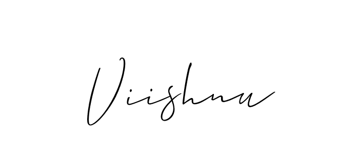 The best way (Allison_Script) to make a short signature is to pick only two or three words in your name. The name Viishnu include a total of six letters. For converting this name. Viishnu signature style 2 images and pictures png