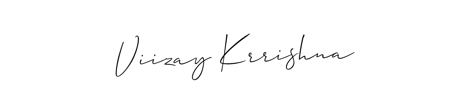 How to make Viizay Krrishna name signature. Use Allison_Script style for creating short signs online. This is the latest handwritten sign. Viizay Krrishna signature style 2 images and pictures png