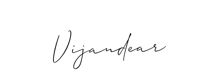 Create a beautiful signature design for name Vijandear. With this signature (Allison_Script) fonts, you can make a handwritten signature for free. Vijandear signature style 2 images and pictures png