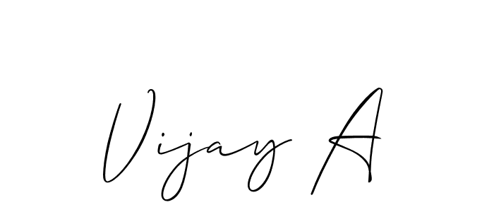 How to make Vijay A signature? Allison_Script is a professional autograph style. Create handwritten signature for Vijay A name. Vijay A signature style 2 images and pictures png