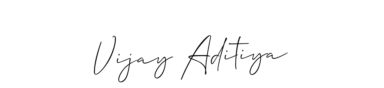 How to make Vijay Aditiya name signature. Use Allison_Script style for creating short signs online. This is the latest handwritten sign. Vijay Aditiya signature style 2 images and pictures png