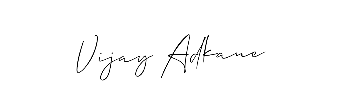 Allison_Script is a professional signature style that is perfect for those who want to add a touch of class to their signature. It is also a great choice for those who want to make their signature more unique. Get Vijay Adkane name to fancy signature for free. Vijay Adkane signature style 2 images and pictures png