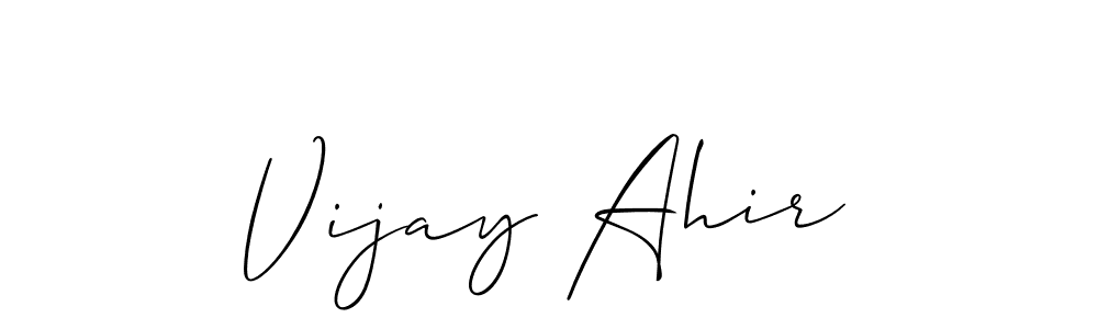 How to make Vijay Ahir name signature. Use Allison_Script style for creating short signs online. This is the latest handwritten sign. Vijay Ahir signature style 2 images and pictures png