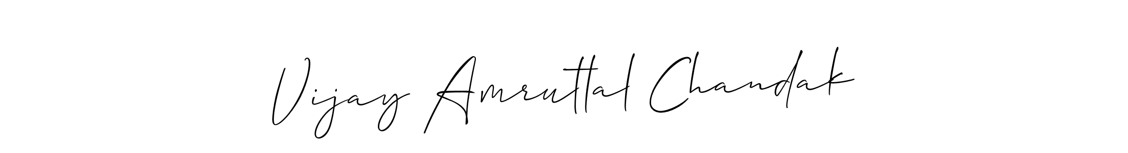 Create a beautiful signature design for name Vijay Amrutlal Chandak. With this signature (Allison_Script) fonts, you can make a handwritten signature for free. Vijay Amrutlal Chandak signature style 2 images and pictures png