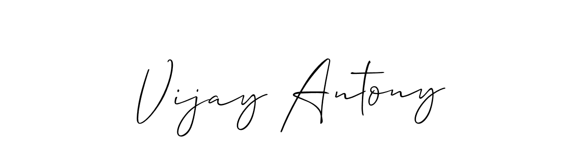 Make a beautiful signature design for name Vijay Antony. With this signature (Allison_Script) style, you can create a handwritten signature for free. Vijay Antony signature style 2 images and pictures png