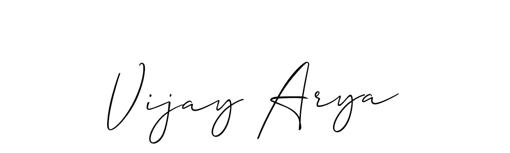 Make a beautiful signature design for name Vijay Arya. With this signature (Allison_Script) style, you can create a handwritten signature for free. Vijay Arya signature style 2 images and pictures png