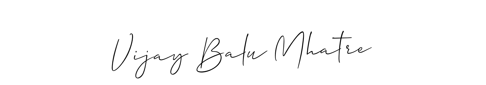 The best way (Allison_Script) to make a short signature is to pick only two or three words in your name. The name Vijay Balu Mhatre include a total of six letters. For converting this name. Vijay Balu Mhatre signature style 2 images and pictures png