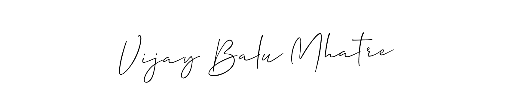 Also we have Vijay Balu Mhatre name is the best signature style. Create professional handwritten signature collection using Allison_Script autograph style. Vijay Balu Mhatre signature style 2 images and pictures png