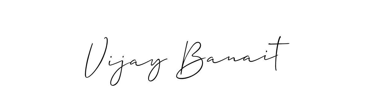 Make a beautiful signature design for name Vijay Banait. With this signature (Allison_Script) style, you can create a handwritten signature for free. Vijay Banait signature style 2 images and pictures png