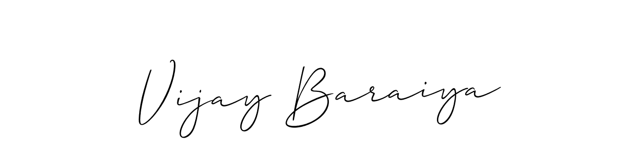 if you are searching for the best signature style for your name Vijay Baraiya. so please give up your signature search. here we have designed multiple signature styles  using Allison_Script. Vijay Baraiya signature style 2 images and pictures png