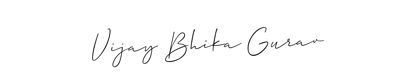 Also You can easily find your signature by using the search form. We will create Vijay Bhika Gurav name handwritten signature images for you free of cost using Allison_Script sign style. Vijay Bhika Gurav signature style 2 images and pictures png