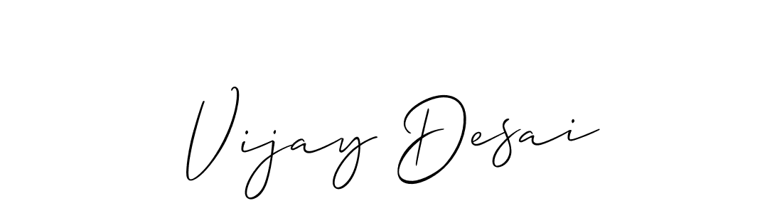 Allison_Script is a professional signature style that is perfect for those who want to add a touch of class to their signature. It is also a great choice for those who want to make their signature more unique. Get Vijay Desai name to fancy signature for free. Vijay Desai signature style 2 images and pictures png