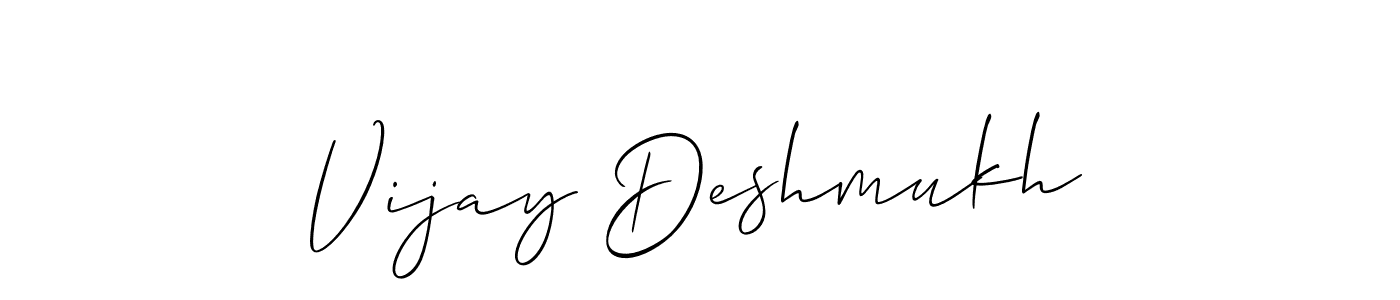 Allison_Script is a professional signature style that is perfect for those who want to add a touch of class to their signature. It is also a great choice for those who want to make their signature more unique. Get Vijay Deshmukh name to fancy signature for free. Vijay Deshmukh signature style 2 images and pictures png