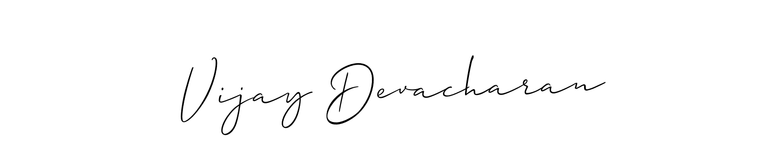 Make a beautiful signature design for name Vijay Devacharan. With this signature (Allison_Script) style, you can create a handwritten signature for free. Vijay Devacharan signature style 2 images and pictures png