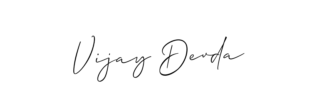The best way (Allison_Script) to make a short signature is to pick only two or three words in your name. The name Vijay Devda include a total of six letters. For converting this name. Vijay Devda signature style 2 images and pictures png