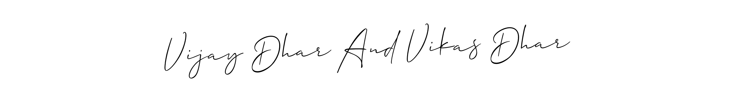 Check out images of Autograph of Vijay Dhar And Vikas Dhar name. Actor Vijay Dhar And Vikas Dhar Signature Style. Allison_Script is a professional sign style online. Vijay Dhar And Vikas Dhar signature style 2 images and pictures png