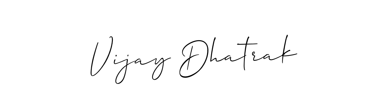 You can use this online signature creator to create a handwritten signature for the name Vijay Dhatrak. This is the best online autograph maker. Vijay Dhatrak signature style 2 images and pictures png