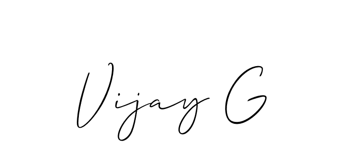 Use a signature maker to create a handwritten signature online. With this signature software, you can design (Allison_Script) your own signature for name Vijay G. Vijay G signature style 2 images and pictures png