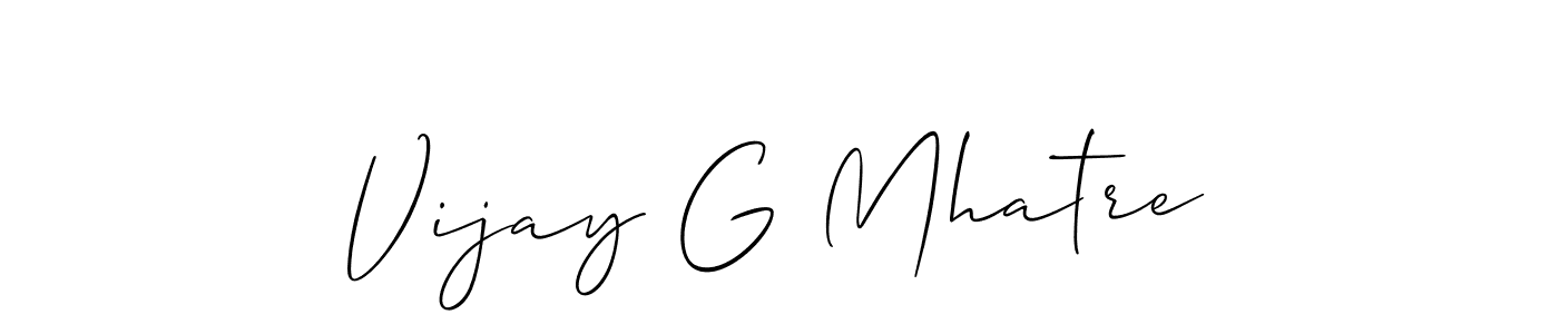 Design your own signature with our free online signature maker. With this signature software, you can create a handwritten (Allison_Script) signature for name Vijay G Mhatre. Vijay G Mhatre signature style 2 images and pictures png