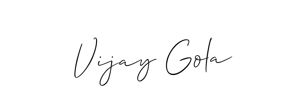 Allison_Script is a professional signature style that is perfect for those who want to add a touch of class to their signature. It is also a great choice for those who want to make their signature more unique. Get Vijay Gola name to fancy signature for free. Vijay Gola signature style 2 images and pictures png