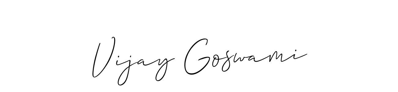 Make a short Vijay Goswami signature style. Manage your documents anywhere anytime using Allison_Script. Create and add eSignatures, submit forms, share and send files easily. Vijay Goswami signature style 2 images and pictures png