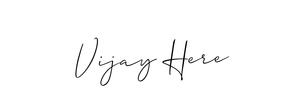 This is the best signature style for the Vijay Here name. Also you like these signature font (Allison_Script). Mix name signature. Vijay Here signature style 2 images and pictures png