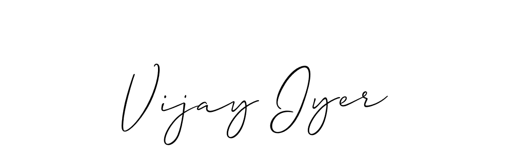 How to make Vijay Iyer name signature. Use Allison_Script style for creating short signs online. This is the latest handwritten sign. Vijay Iyer signature style 2 images and pictures png