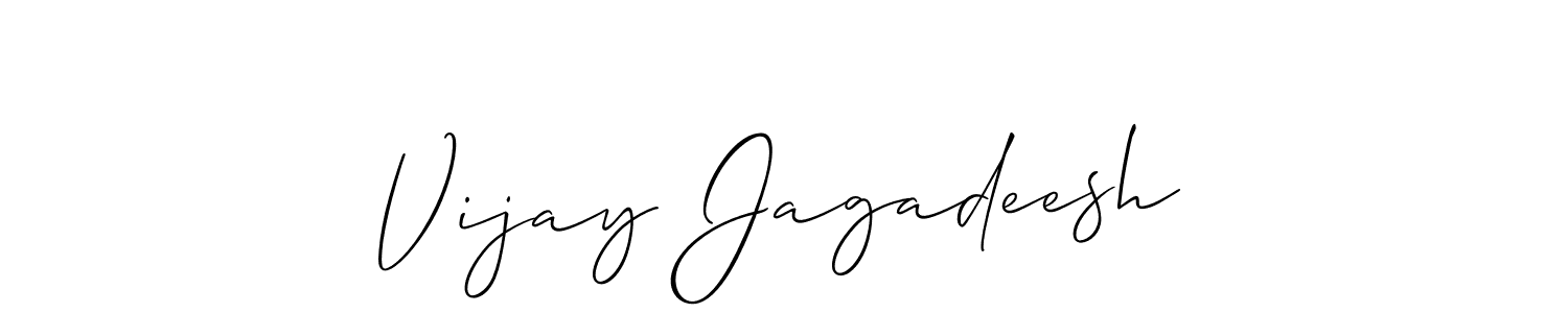 Use a signature maker to create a handwritten signature online. With this signature software, you can design (Allison_Script) your own signature for name Vijay Jagadeesh. Vijay Jagadeesh signature style 2 images and pictures png