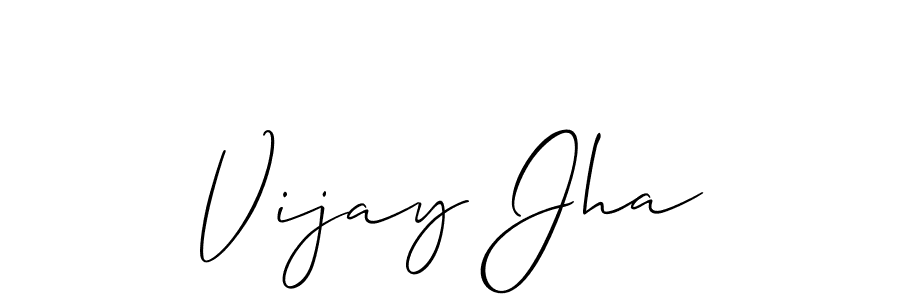 Create a beautiful signature design for name Vijay Jha. With this signature (Allison_Script) fonts, you can make a handwritten signature for free. Vijay Jha signature style 2 images and pictures png