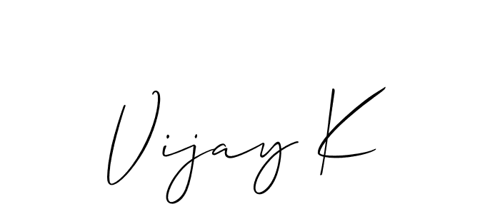 Design your own signature with our free online signature maker. With this signature software, you can create a handwritten (Allison_Script) signature for name Vijay K. Vijay K signature style 2 images and pictures png