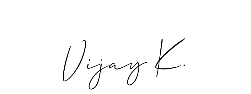 Design your own signature with our free online signature maker. With this signature software, you can create a handwritten (Allison_Script) signature for name Vijay K.. Vijay K. signature style 2 images and pictures png