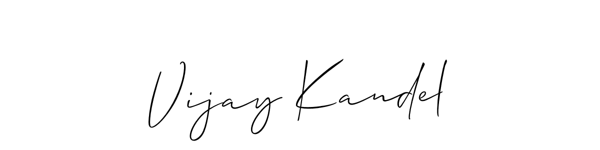 How to make Vijay Kandel name signature. Use Allison_Script style for creating short signs online. This is the latest handwritten sign. Vijay Kandel signature style 2 images and pictures png